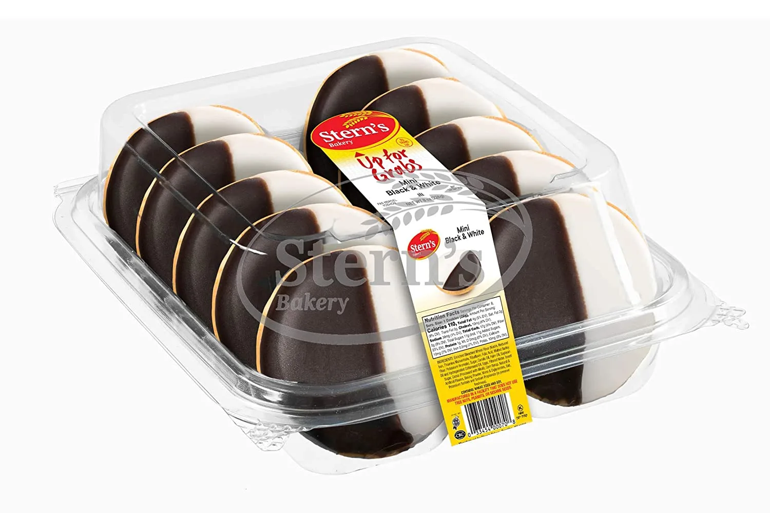 Black and White Cookies | NY Style Cookies | Snack Cakes | Natural, Fresh & Delicious | Kosher (Pack of 10 Mini Cookies) | S