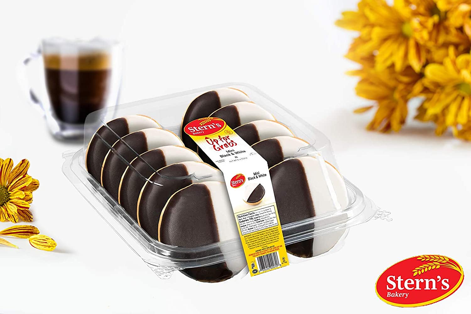 Black and White Cookies | NY Style Cookies | Snack Cakes | Natural, Fresh & Delicious | Kosher (Pack of 10 Mini Cookies) | S thumbnail 2