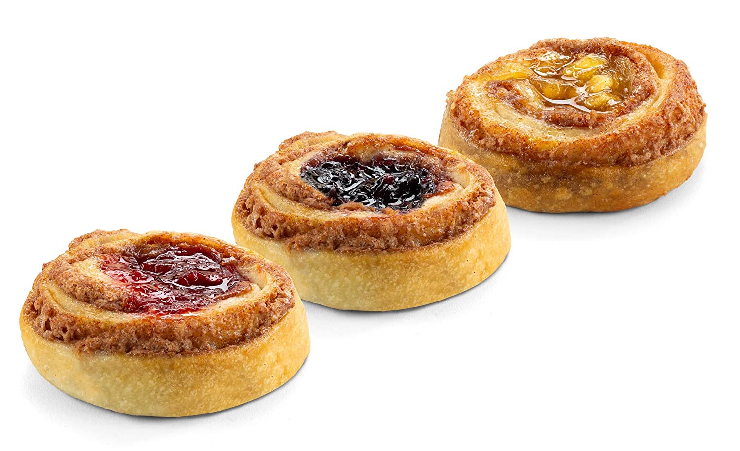 Fruit Danishes | Mini Cinnamon Buns Topped with Apple, Cherry or Blueberry [12 Count] | Delectable Bakery Dessert | Great for Pa thumbnail 2