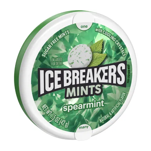 Ice Breakers Spearmint Sugar Free Mints, Tin 1.5 oz thumbnail 2