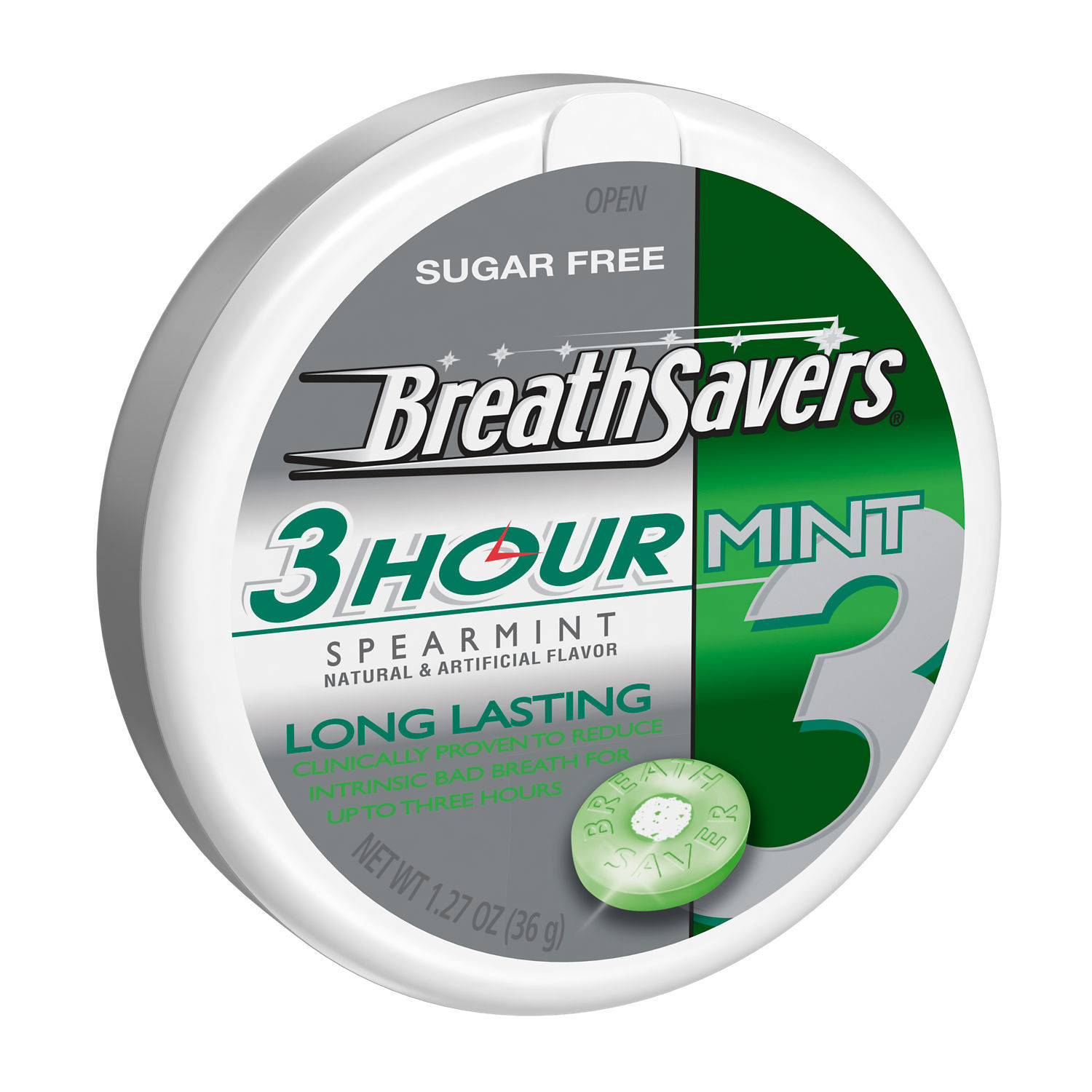 Breath Savers Spearmint Flavored Sugar Free Breath Mints, Tin 1.27 oz thumbnail 2
