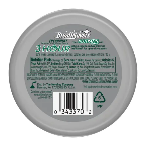 Breath Savers Spearmint Flavored Sugar Free Breath Mints, Tin 1.27 oz thumbnail 3