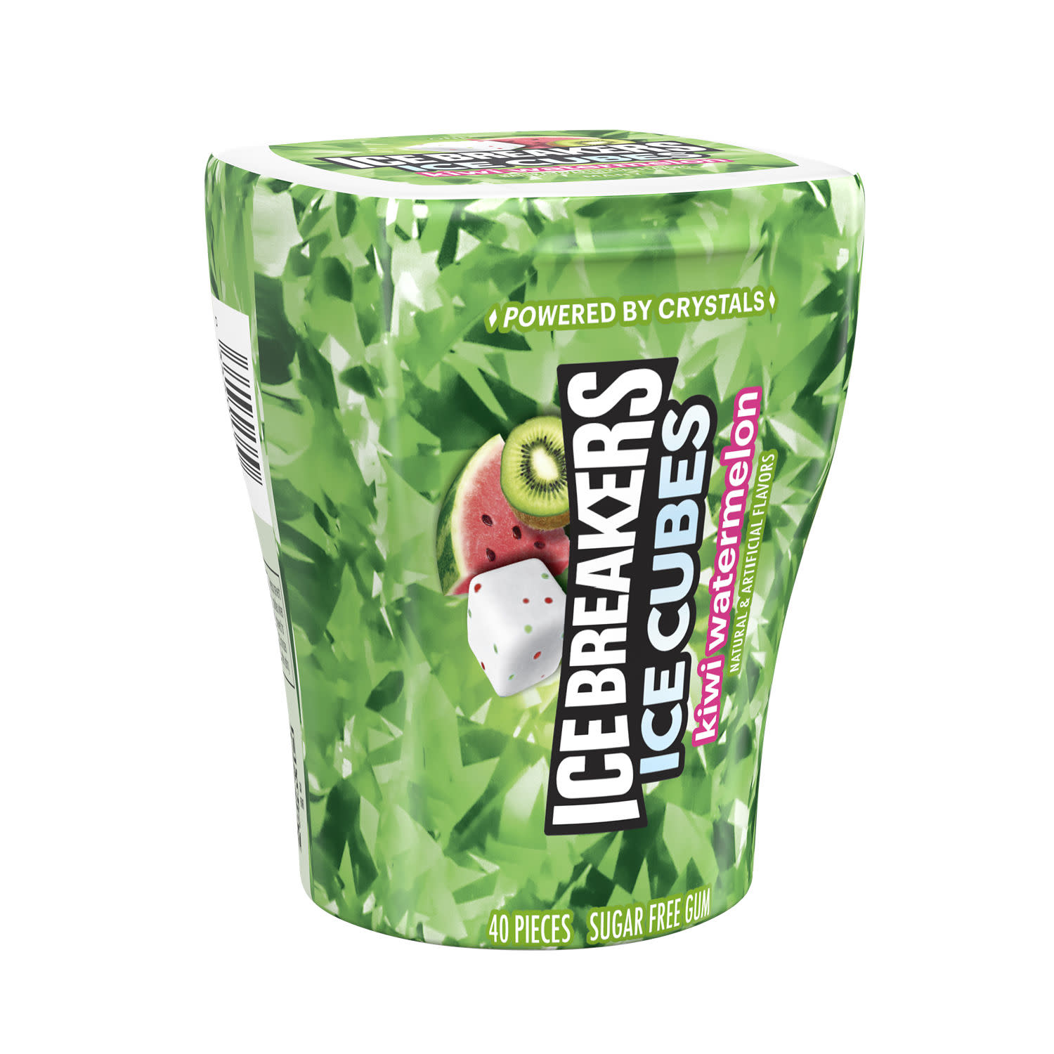 Ice Breakers Ice Cubes Kiwi Watermelon Sugar Free Chewing Gum, Bottle 3.24 oz, 40 Pieces thumbnail 2