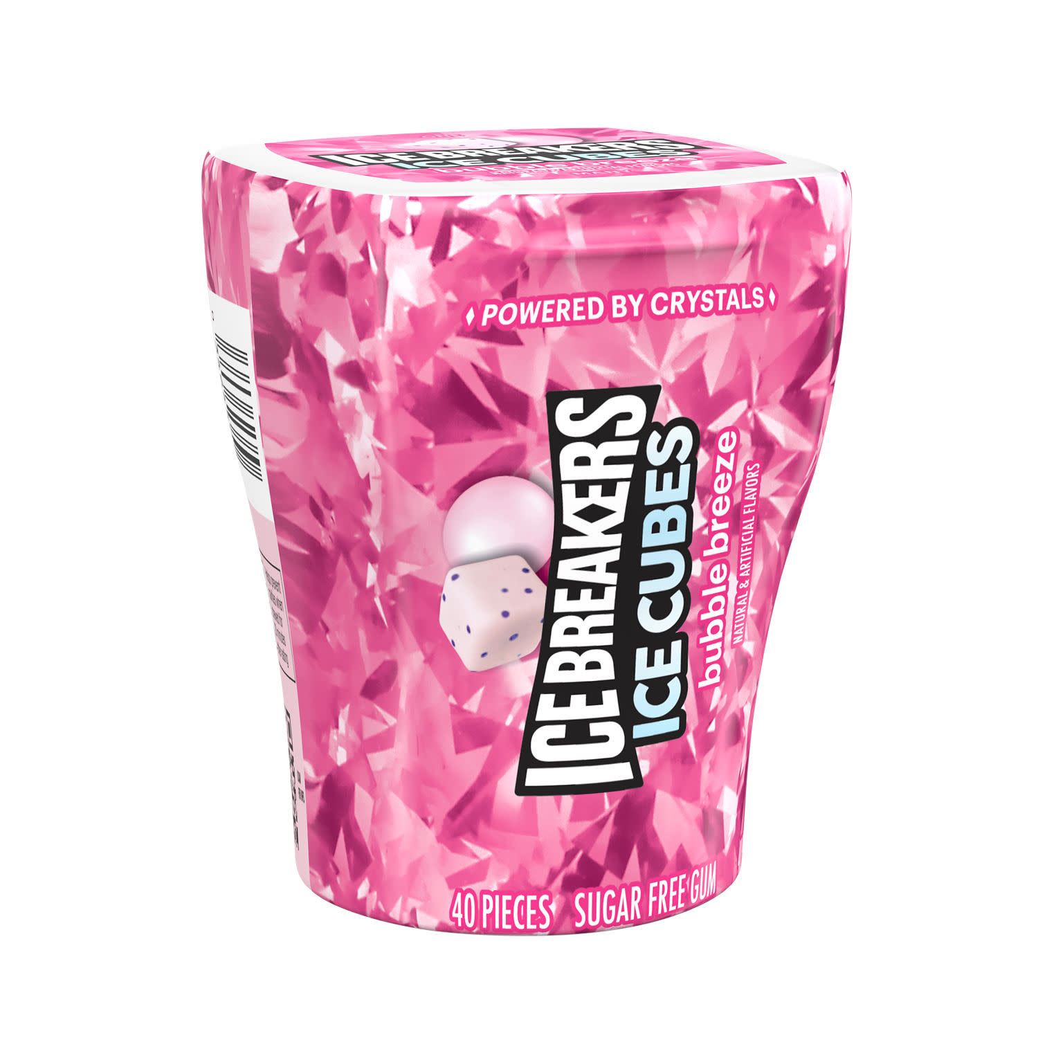 Ice Breakers Ice Cubes Bubble Breeze Sugar Free Chewing Gum, Bottle 3.24 oz, 40 Pieces thumbnail 2