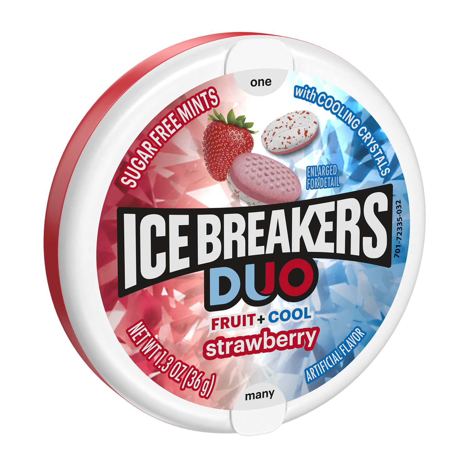 Ice Breakers Duo Fruit Plus Cool Strawberry Sugar Free Mints, Tin 1.3 oz thumbnail 2