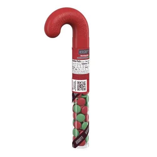 Hershey's Hershey-Ets Candy Coated Milk Chocolate Christmas Candy, Plastic Cane 1.4 oz thumbnail 2