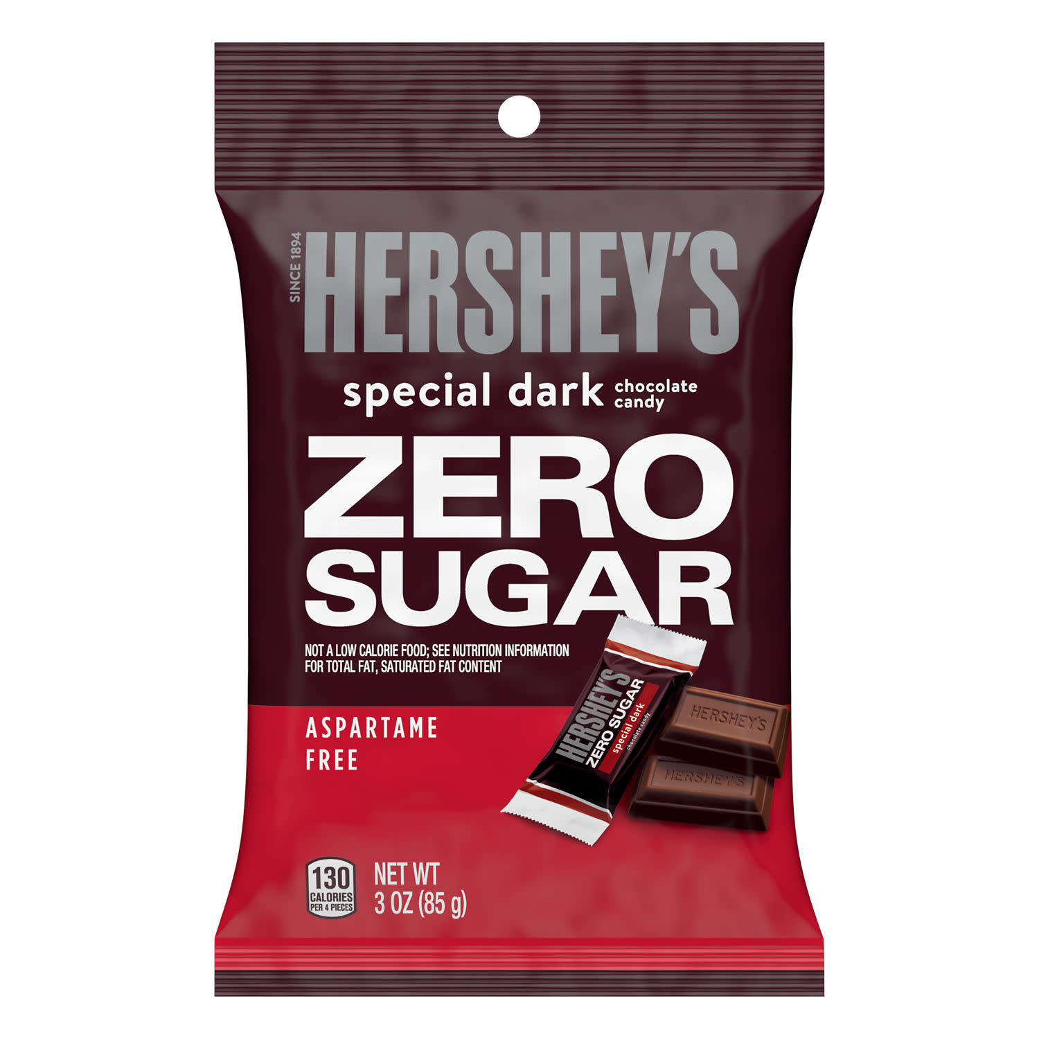 Hershey's Special Dark Zero Sugar Chocolate Candy, Bag 3 oz thumbnail 2
