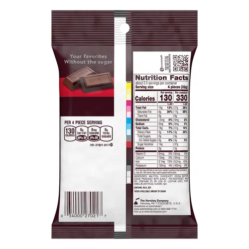 Hershey's Special Dark Zero Sugar Chocolate Candy, Bag 3 oz thumbnail 3