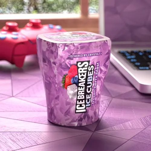 ICE BREAKERS Ice Cubes Frozen Berry Blast Sugar Free Chewing Gum Bottle, 3.24 oz (40 Pieces) thumbnail 4