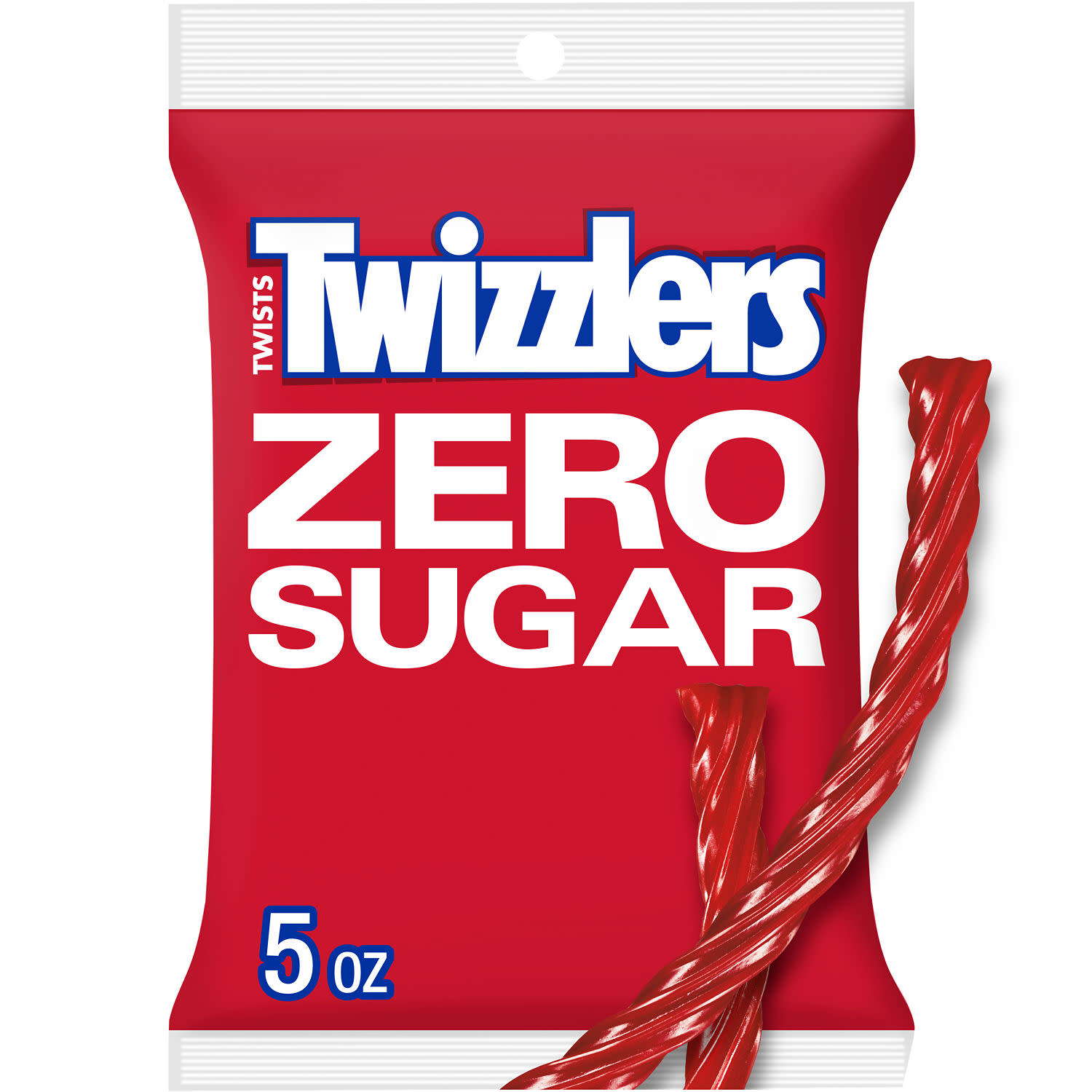 Twizzlers Zero Sugar Twists Strawberry Flavored Licorice Style Candy, Bag 5 oz