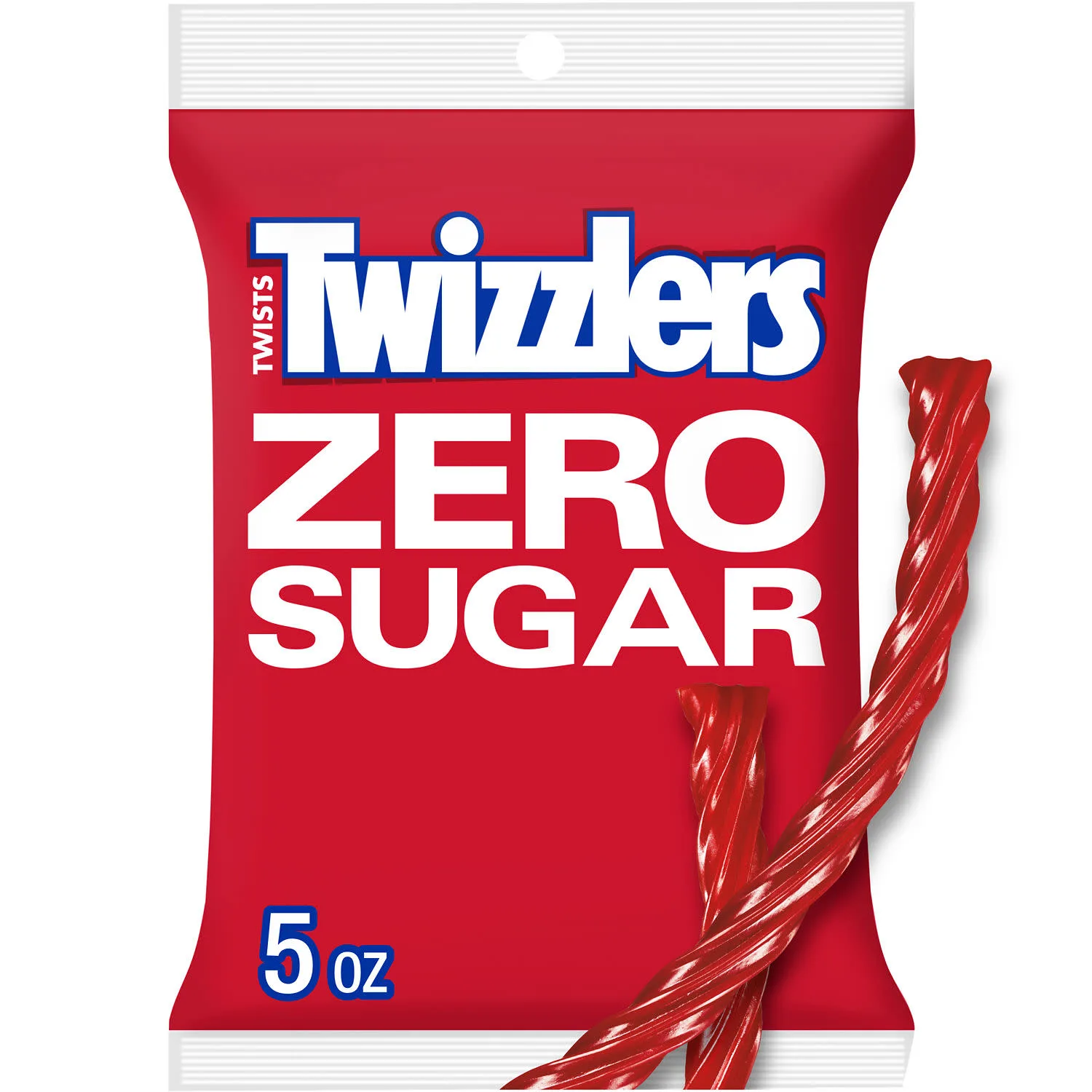 Twizzlers Zero Sugar Twists Strawberry Flavored Licorice Style Candy, Bag 5 oz
