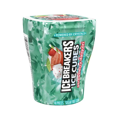 Ice Breakers Ice Cubes Strawberry Daiquiri Sugar Free Chewing Gum, Bottle 3.24 oz, 40 Pieces thumbnail 2