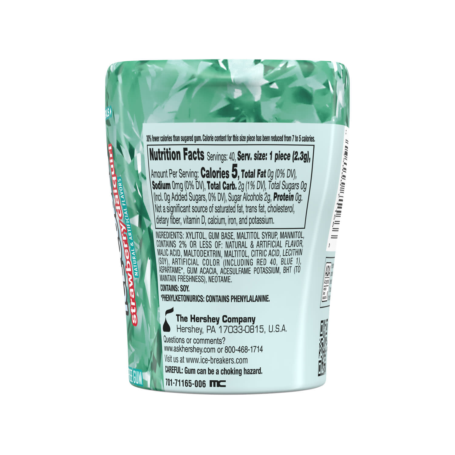 Ice Breakers Ice Cubes Strawberry Daiquiri Sugar Free Chewing Gum, Bottle 3.24 oz, 40 Pieces thumbnail 3