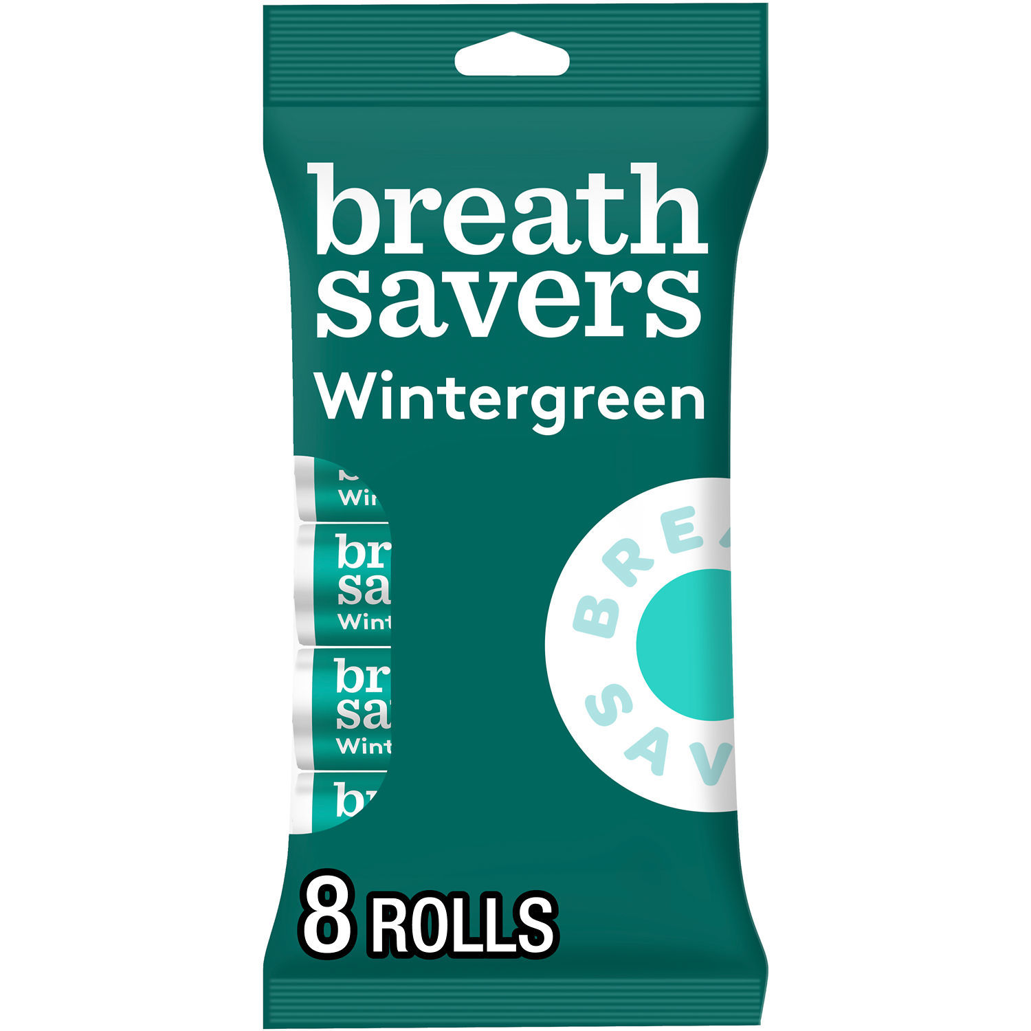 Breath Savers Wintergreen Flavored Sugar Free Breath Mints, Rolls 0.75 oz, 8 Count