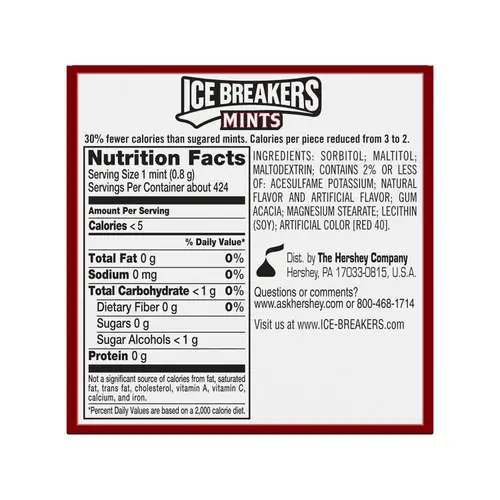 Ice Breakers Cinnamon Sugar Free Mints, Tins 1.5 oz, 8 Count thumbnail 3