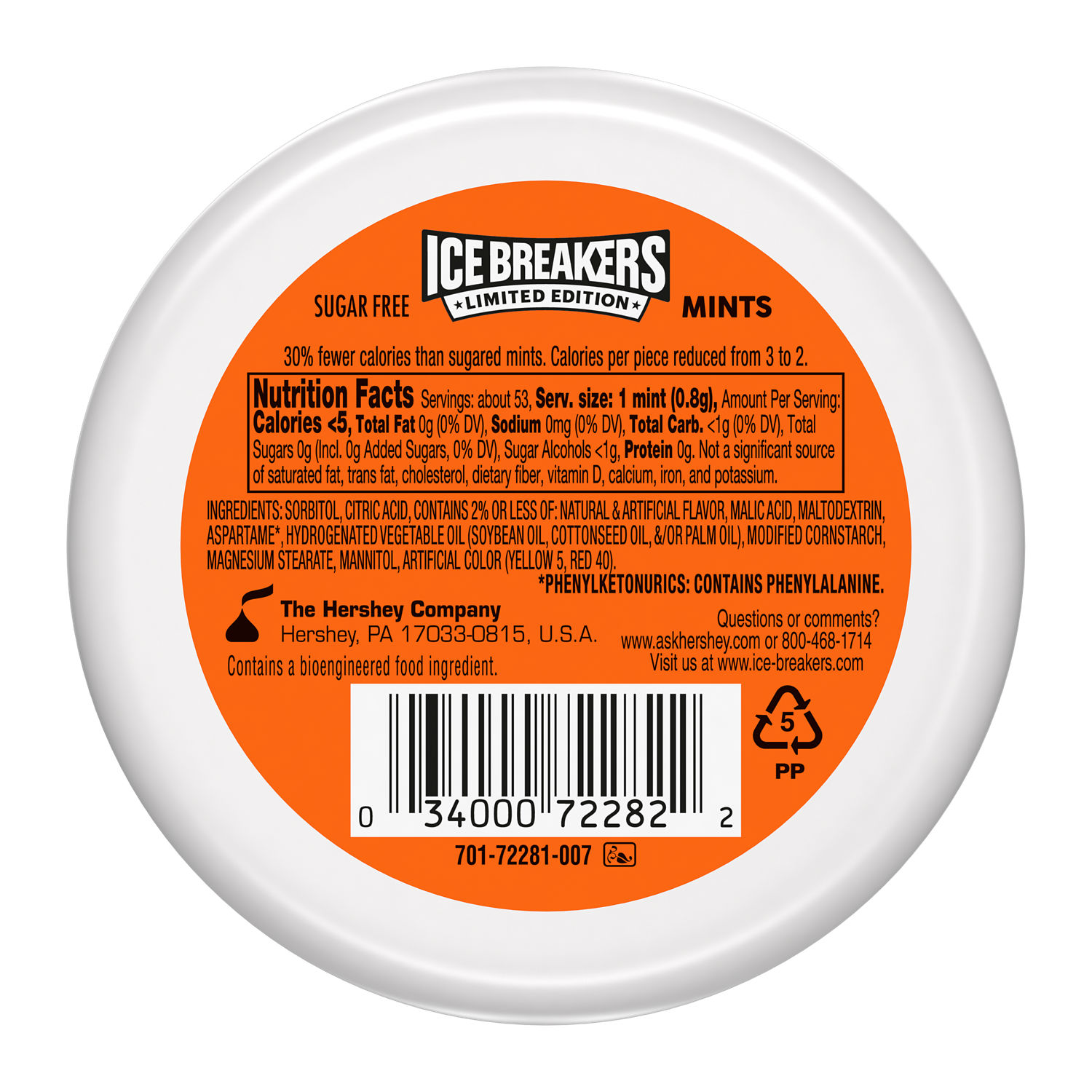 ICE BREAKERS Orange Cream Pop Sugar Free Mints Tin, 1.5 oz thumbnail 2