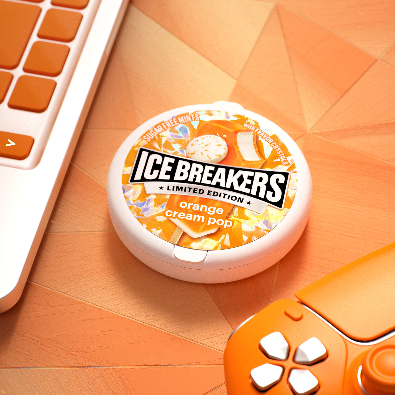 ICE BREAKERS Orange Cream Pop Sugar Free Mints Tin, 1.5 oz thumbnail 4