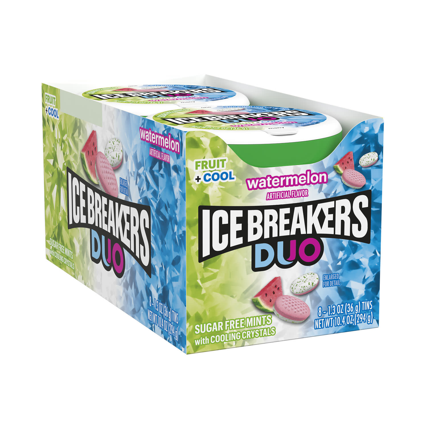 Ice Breakers Duo Fruit Plus Cool Watermelon Sugar Free Mints, Tins 1.3 oz, 8 Count thumbnail 2
