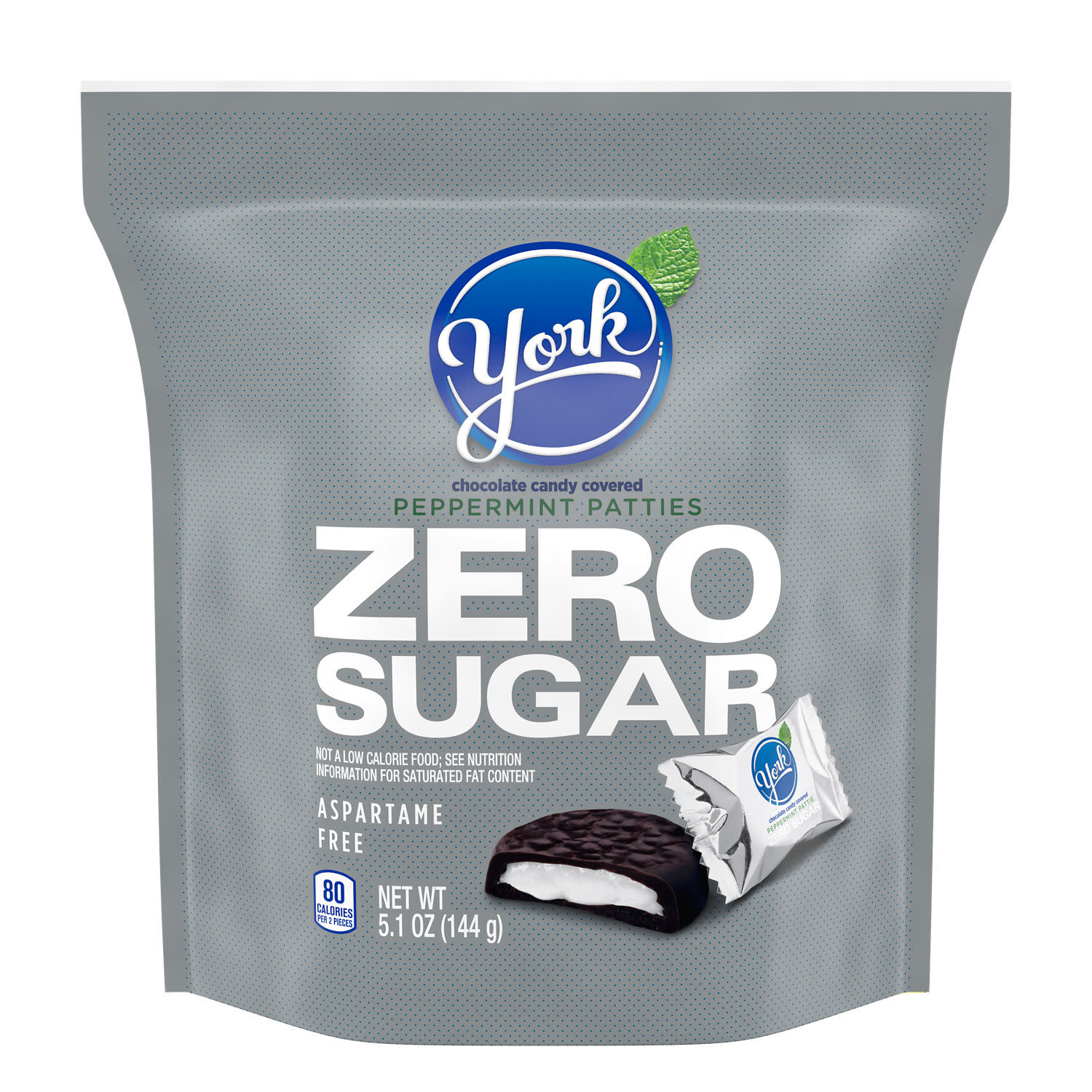 York Zero Sugar Chocolate Peppermint Patties Candy, Bag 5.1 oz thumbnail 2