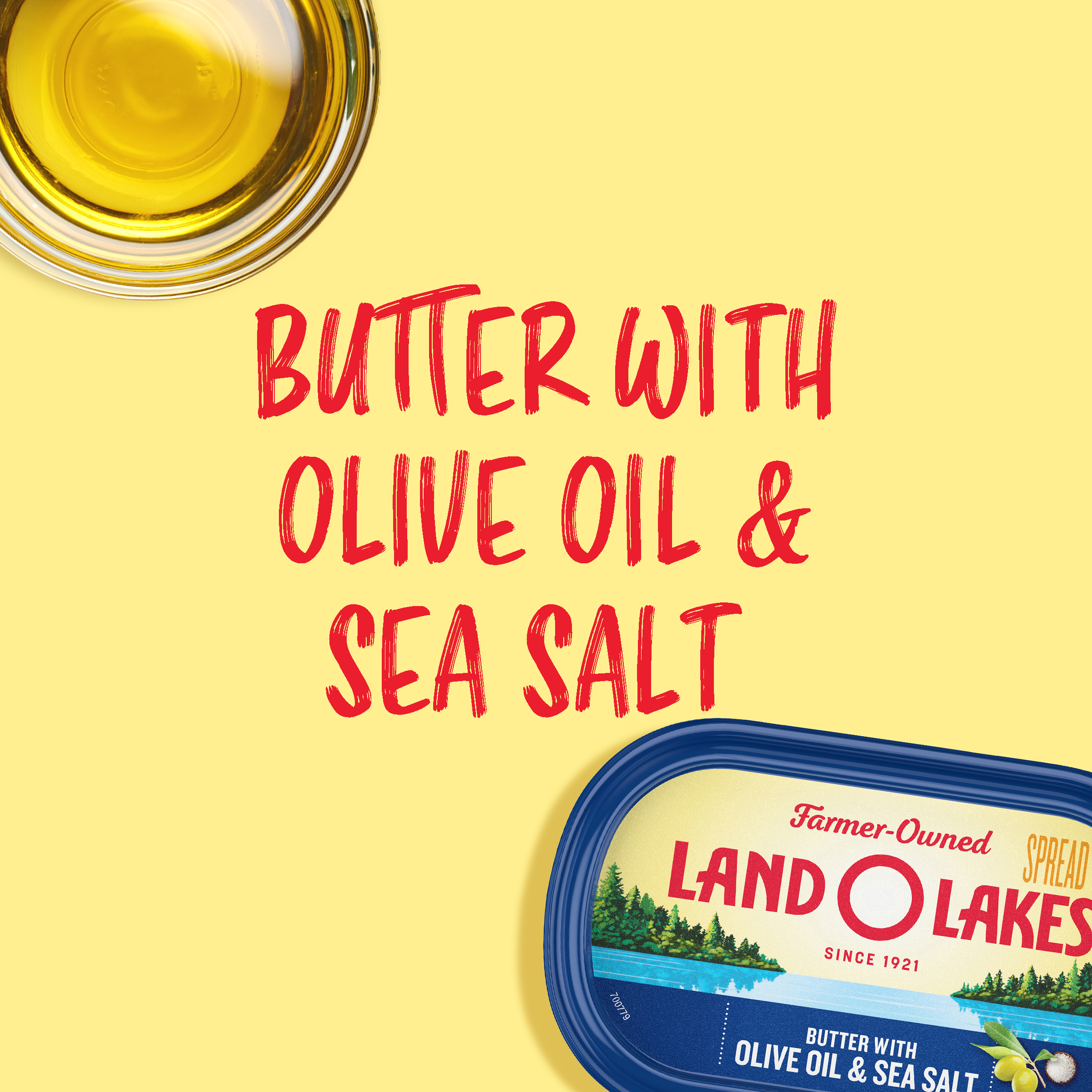 Land O Lakes Butter with Olive Oil and Sea Salt, Spreadable, 7 oz Tub thumbnail 2