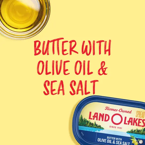Land O Lakes Butter with Olive Oil and Sea Salt, Spreadable, 7 oz Tub thumbnail 2