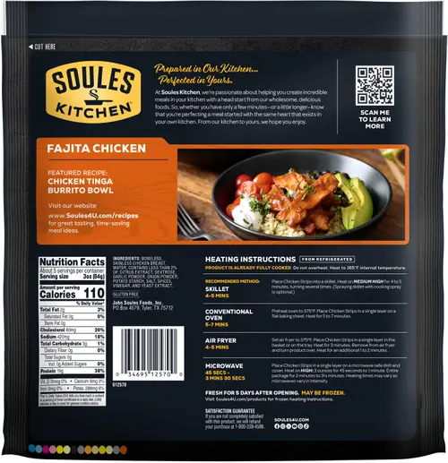 Soules Kitchen Fajita Chicken, Refrigerated, 16oz, 18g Protein per 3oz Serving Size thumbnail 4