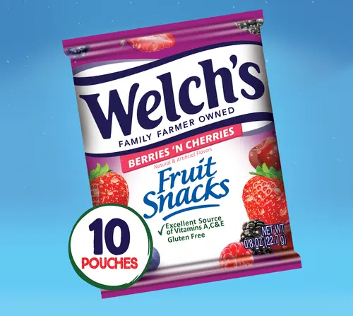 Welch's, Made With Real Fruit Fruit Snacks, Berries N Cherries, .8 oz, 10 Count thumbnail 2
