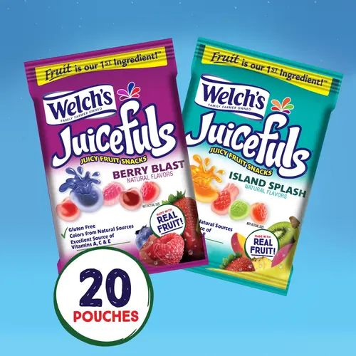 Welch's, Juicefuls Fruit Snacks, Berry Blast and Island Splash, 1 oz, 20 Count thumbnail 2