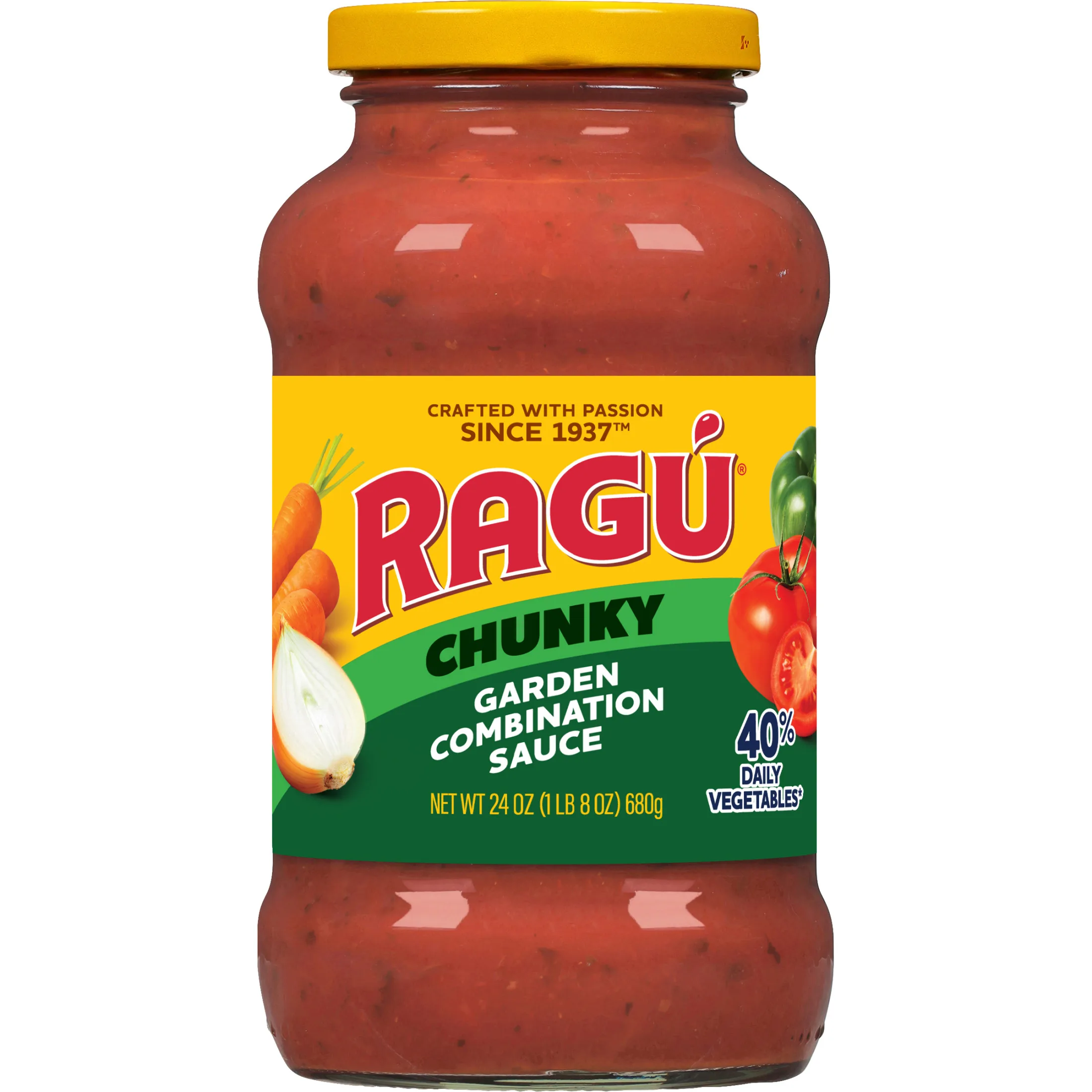 Ragu Chunky Garden Pasta Sauce with Tomatoes, Onions, Celery, Carrots, Zucchini, Green Bell Peppers, 24 oz