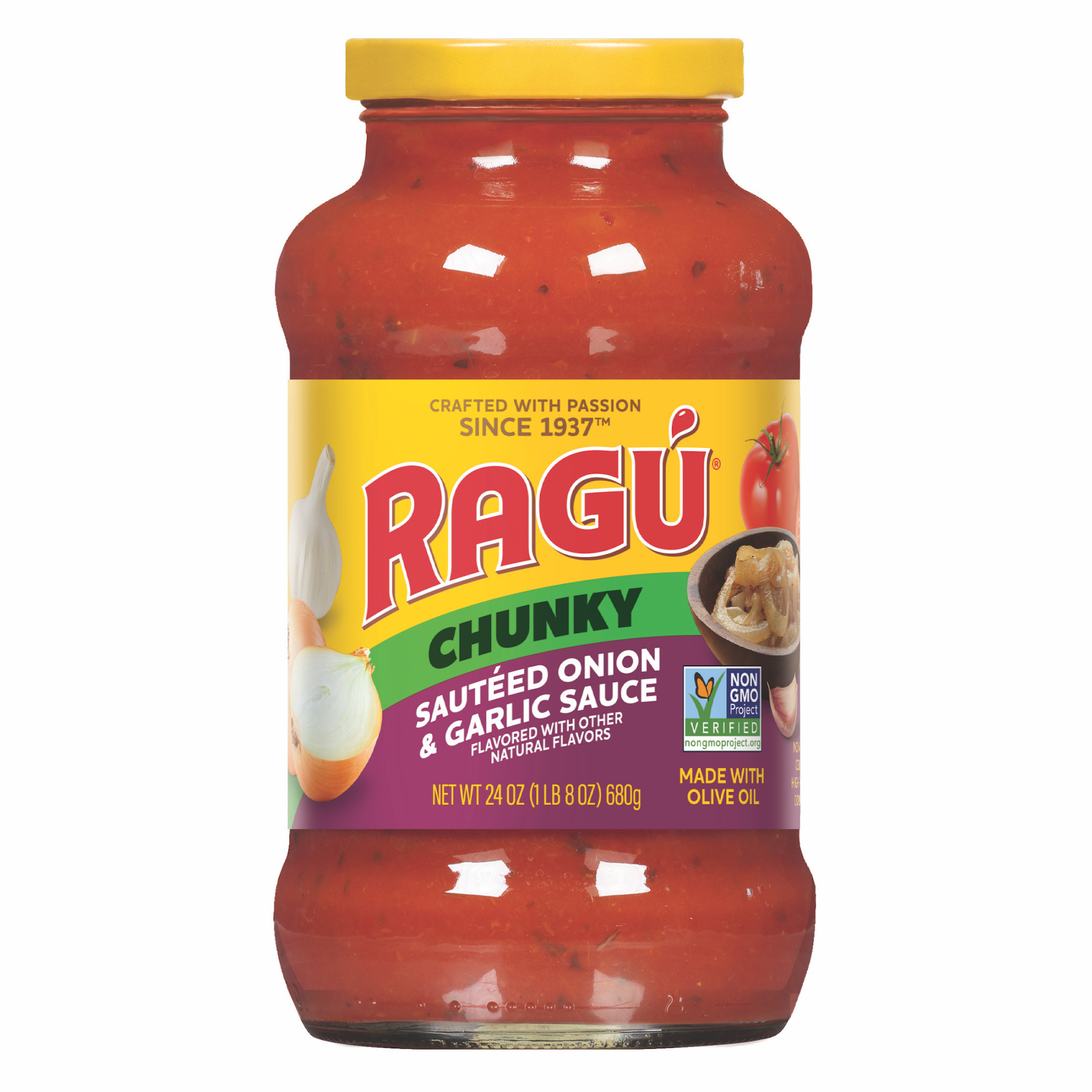 Ragu Chunky Sauteed Onion and Garlic Pasta Sauce with Diced Tomatoes, 24 oz thumbnail 2