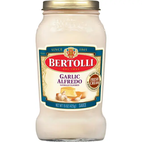 Bertolli Alfredo Sauce with Garlic and Parmesan Cheese, Spaghetti Pasta Sauce, 15 oz