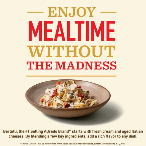 Bertolli Alfredo Sauce with Garlic and Parmesan Cheese, Spaghetti Pasta Sauce, 15 oz thumbnail 4