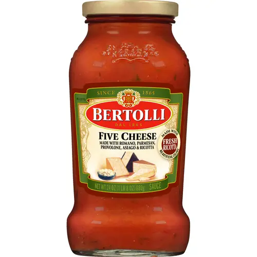 Bertolli Pasta Sauce Five Cheese, Spaghetti Tomato Sauce, 24 oz