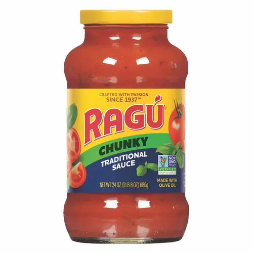 Ragu Chunky Traditional Pasta Sauce with Diced Tomatoes and Basil, 24 oz thumbnail 2