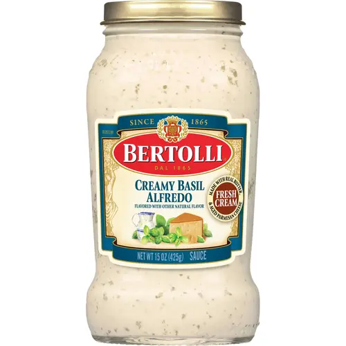 Bertolli Alfredo Sauce with Basil, Spaghetti Pasta Sauce, 15 oz