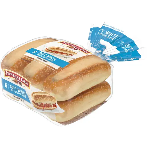 Pepperidge Farm Soft White Hoagie Rolls with Sesame Seeds, 3-Pack 6 Count Bags thumbnail 3
