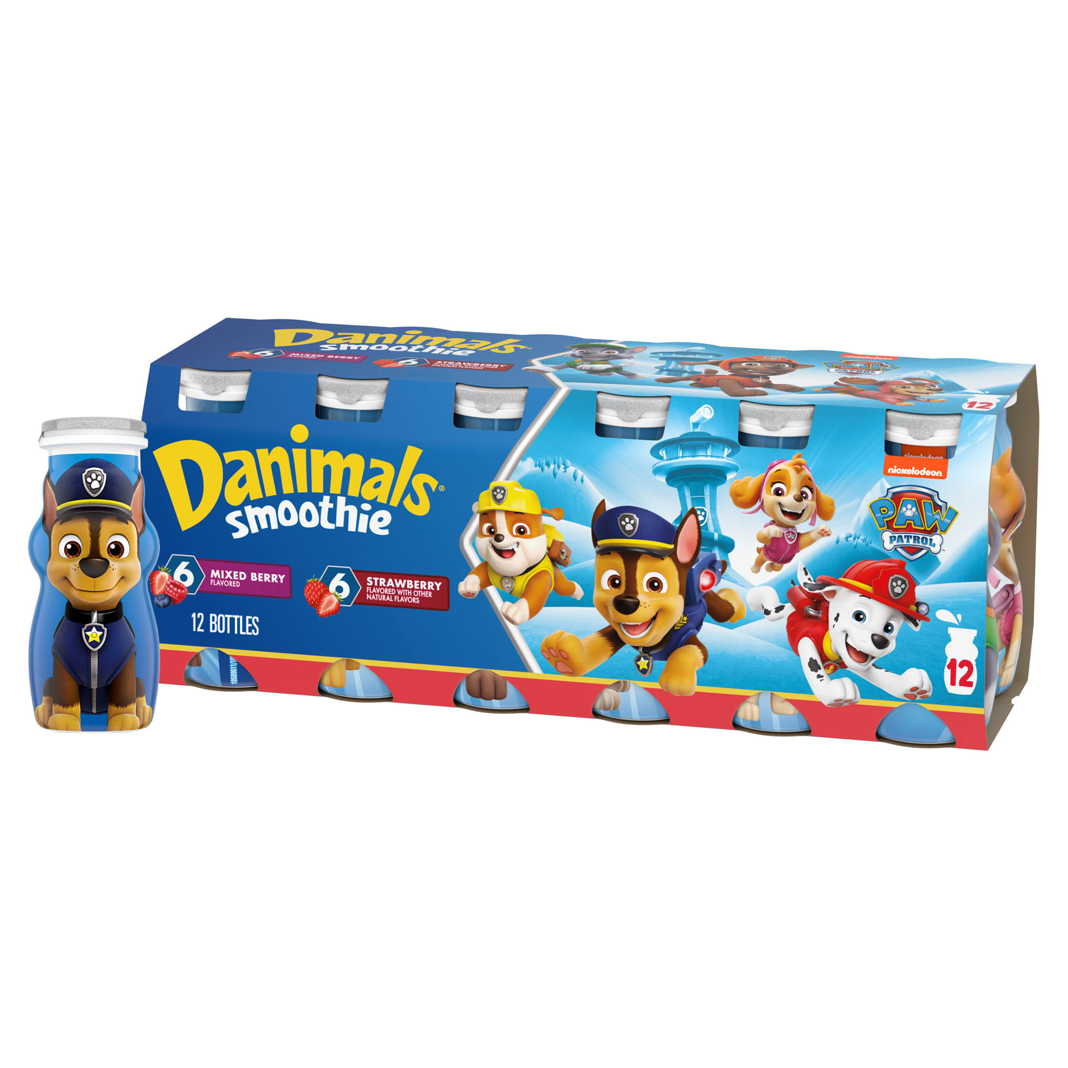 Danimals Smoothie Strawberry Explosion and Mixed Berry Dairy Drink, 3.1 OZ, 12 Ct