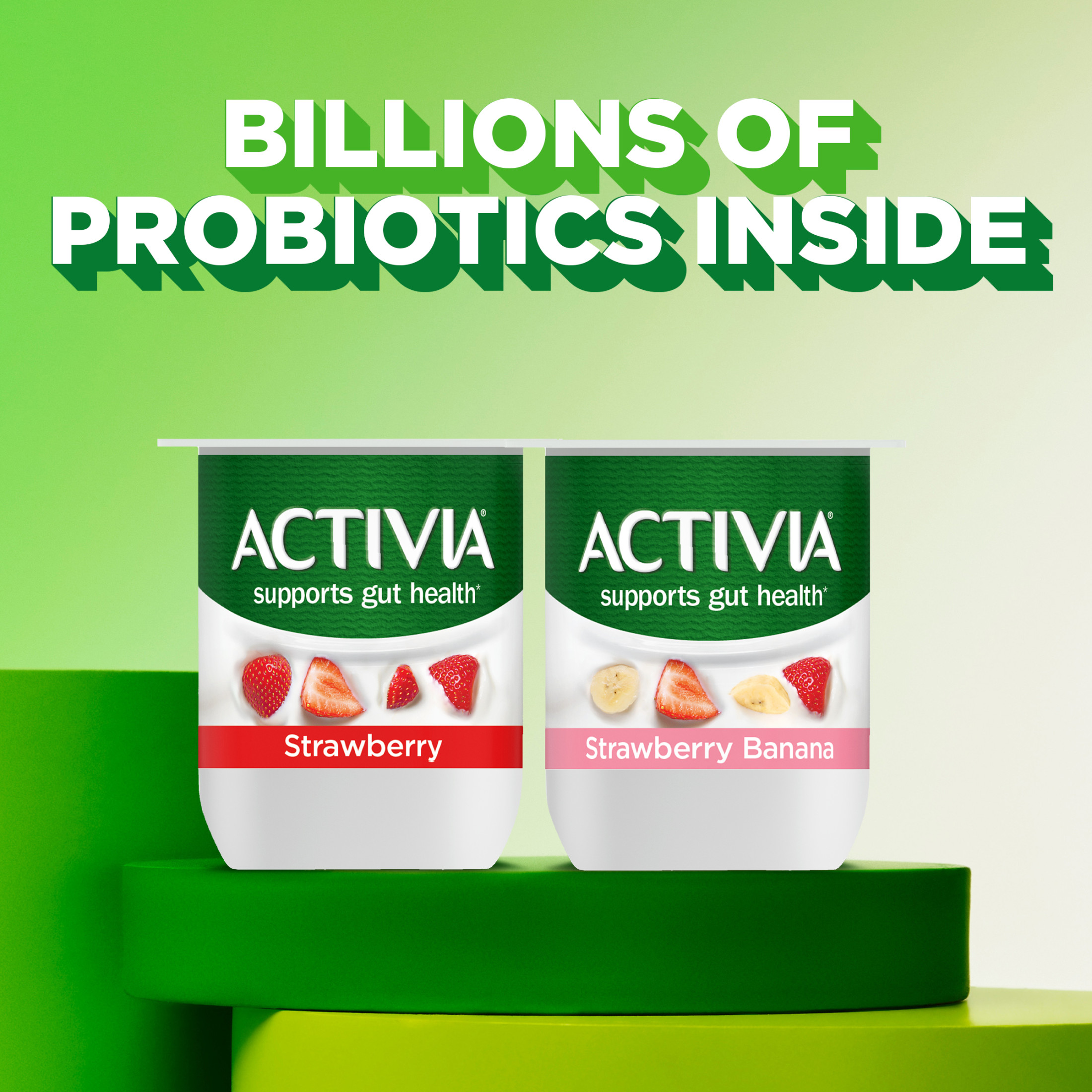 Activia Strawberry and Strawberry Banana Probiotic Yogurt, Lowfat Yogurt Cups, 4 oz, 12 Count thumbnail 4