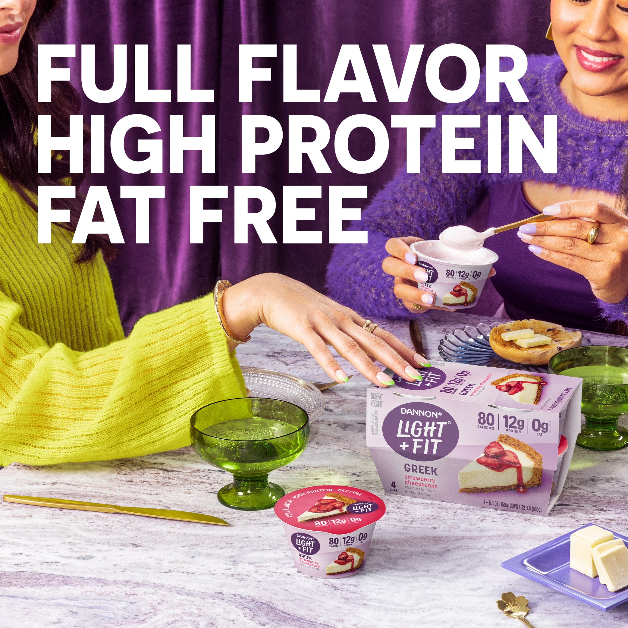 Dannon Light + Fit Strawberry Cheesecake Greek Fat Free Yogurt Cup, 5.3 oz thumbnail 3