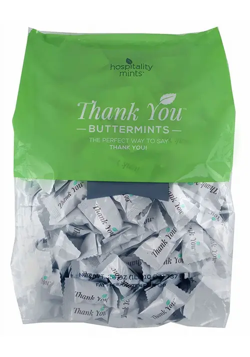 Hospitality Mints Individually Wrapped Mints with Thank You Message, Buttermint, 26 Oz (HMT000501) thumbnail 3