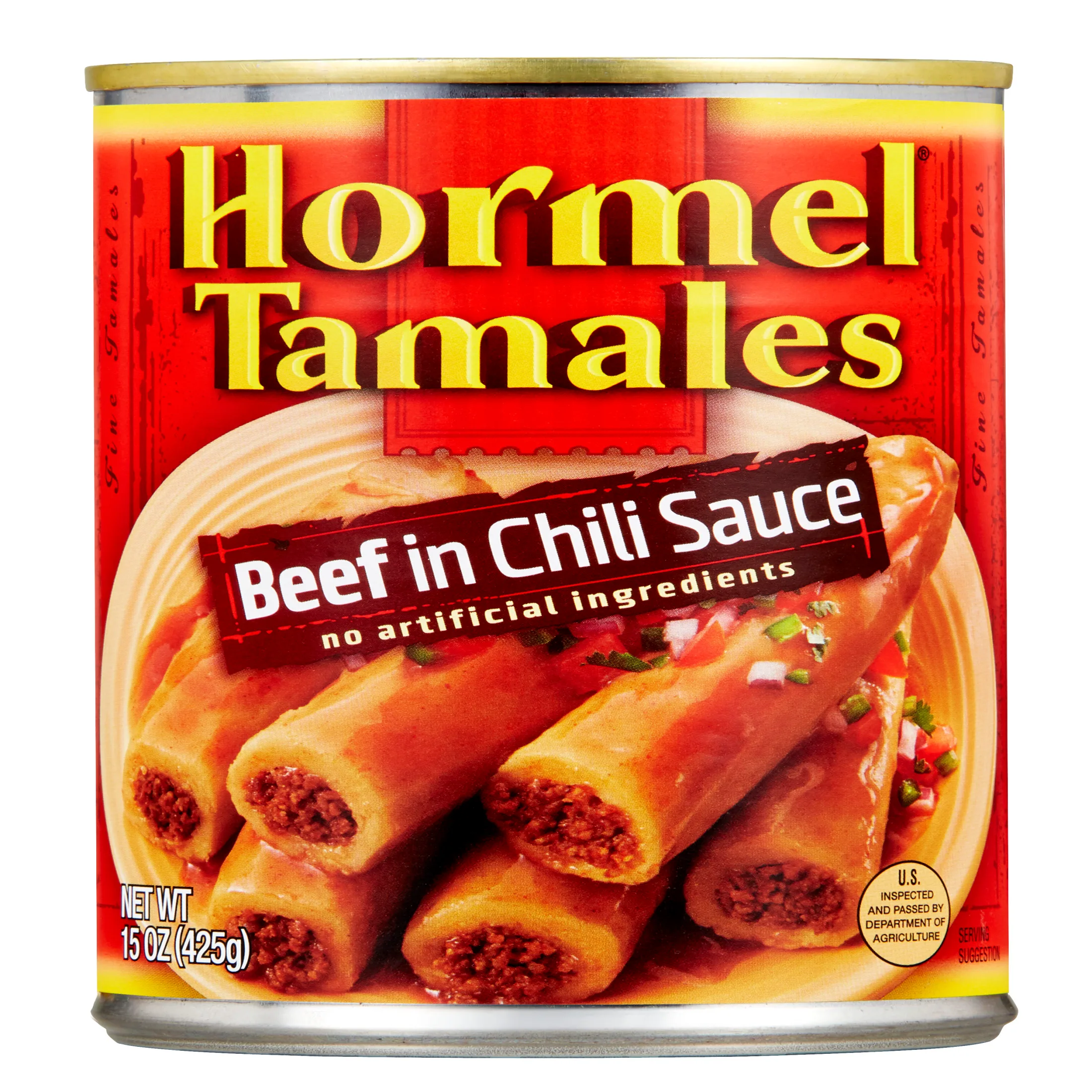 HORMEL Beef Tamales in Chili Sauce, Shelf-Stable, 15 oz Steel Can