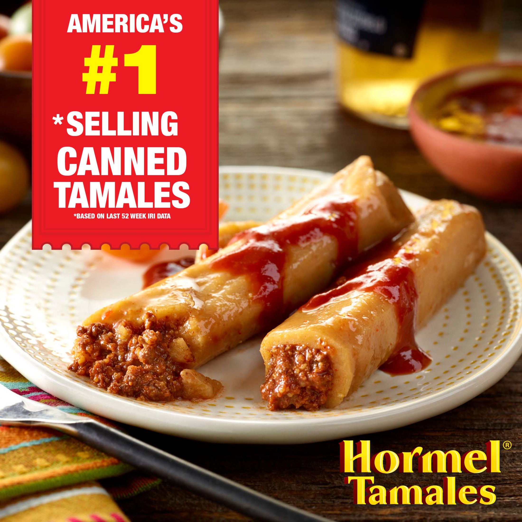 HORMEL Beef Tamales in Chili Sauce, Shelf-Stable, 15 oz Steel Can thumbnail 4