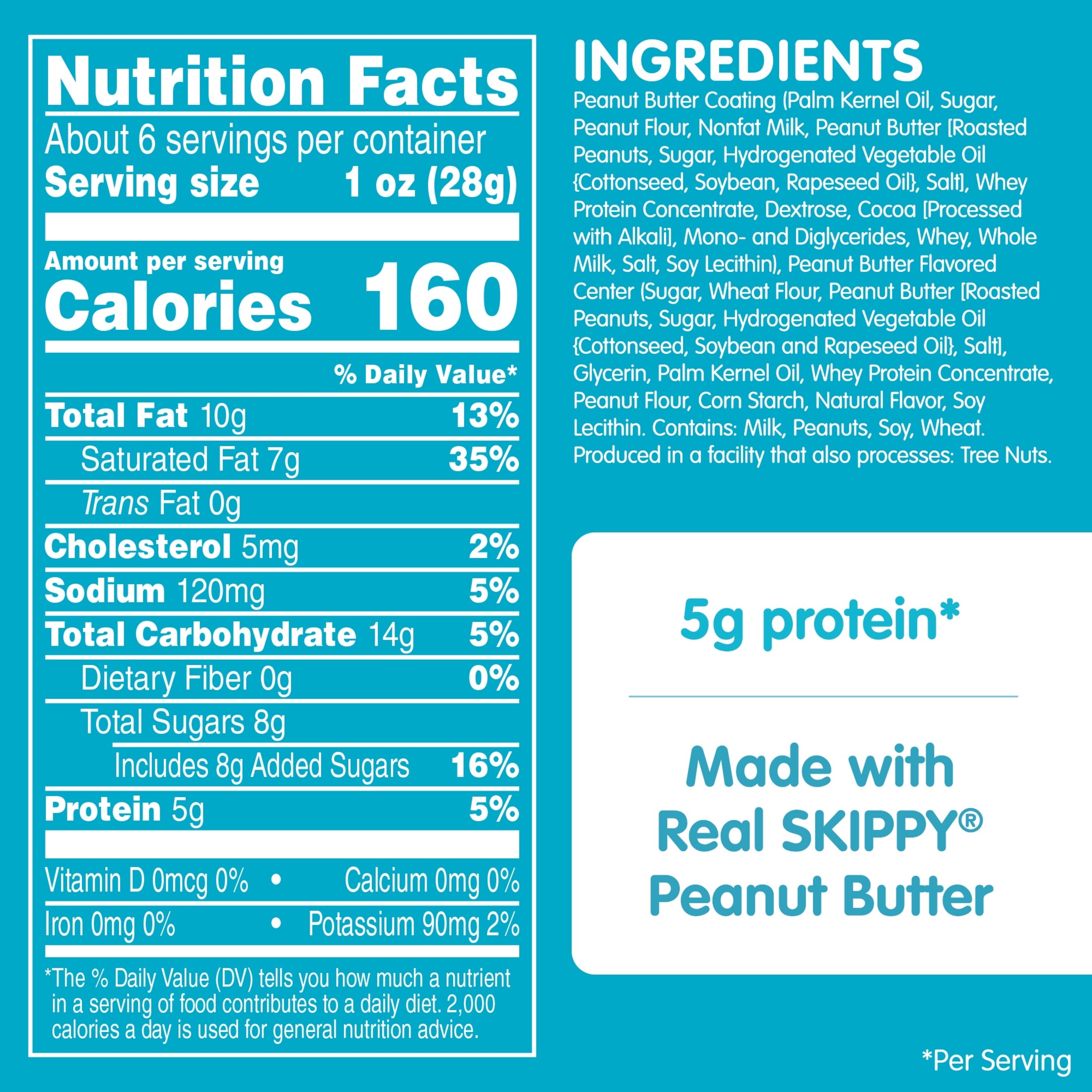 SKIPPY PB Bites Double Peanut Butter Snack, Shelf-Stable, 6 oz Resealable Plastic Pouch thumbnail 3
