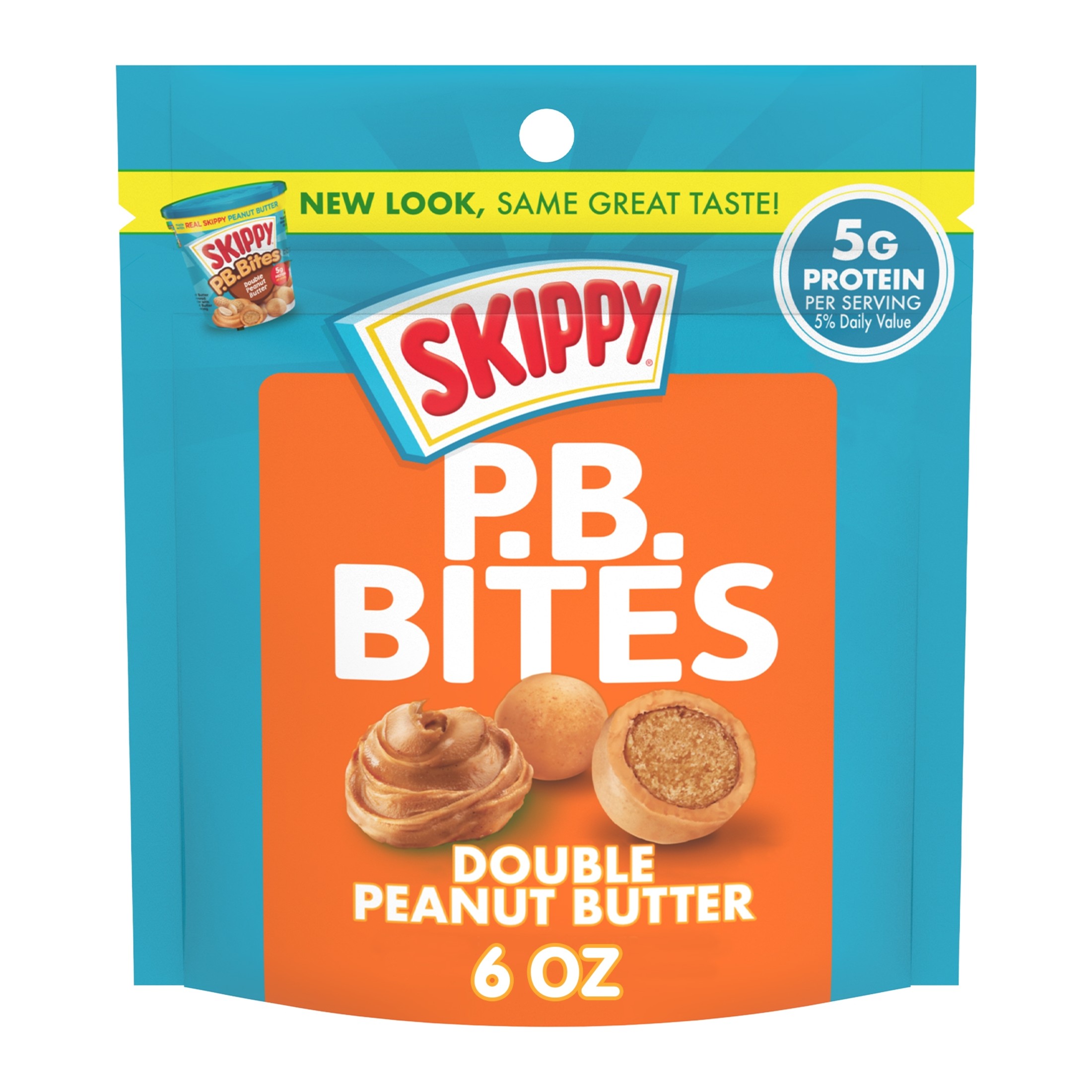 SKIPPY PB Bites Double Peanut Butter Snack, Shelf-Stable, 6 oz Resealable Plastic Pouch thumbnail 4