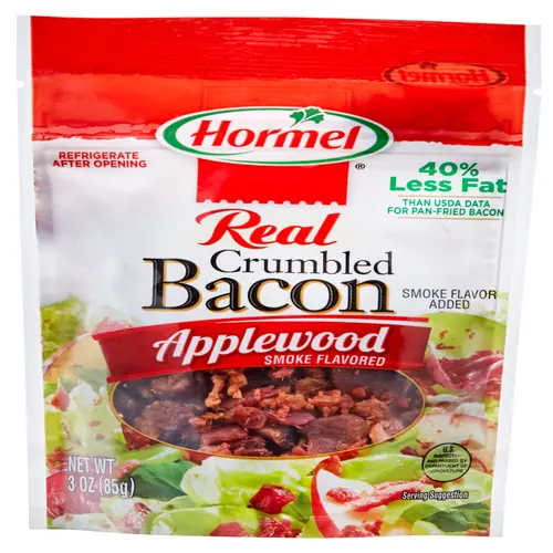 HORMEL Real Crumbled Bacon Topping, Applewood Smoke Flavored, Shelf Stable, 3 oz Plastic Bag