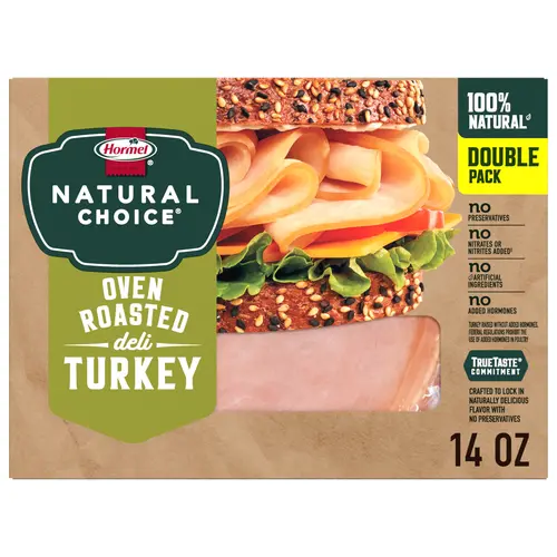 HORMEL NATURAL CHOICE Deli Meat, Oven Roasted Turkey, Refrigerated, 7 oz Plastic Resealable Package (Pack of 2)