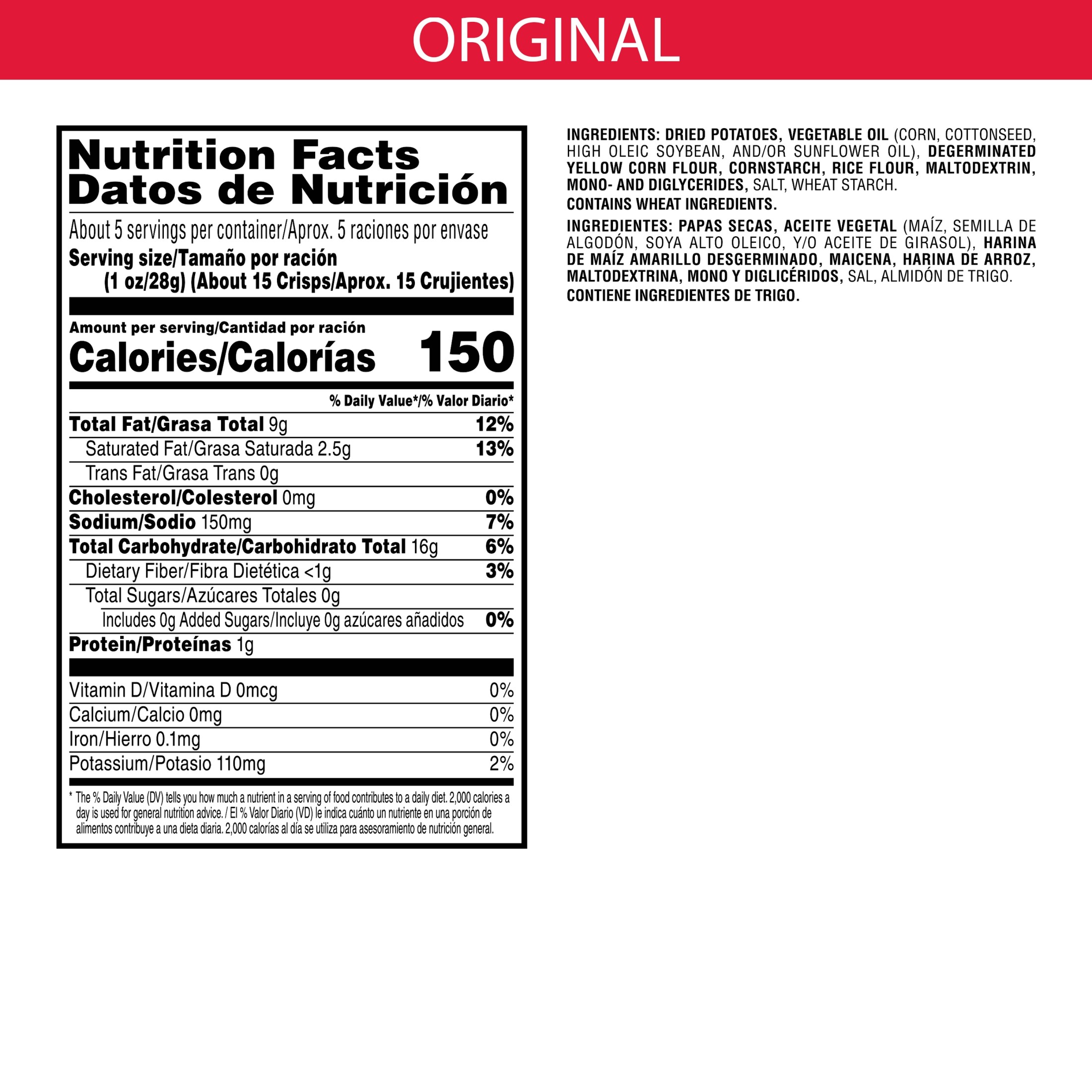 Pringles Original Potato Crisps Chips, Lunch Snacks, 5.2 oz Canister thumbnail 3