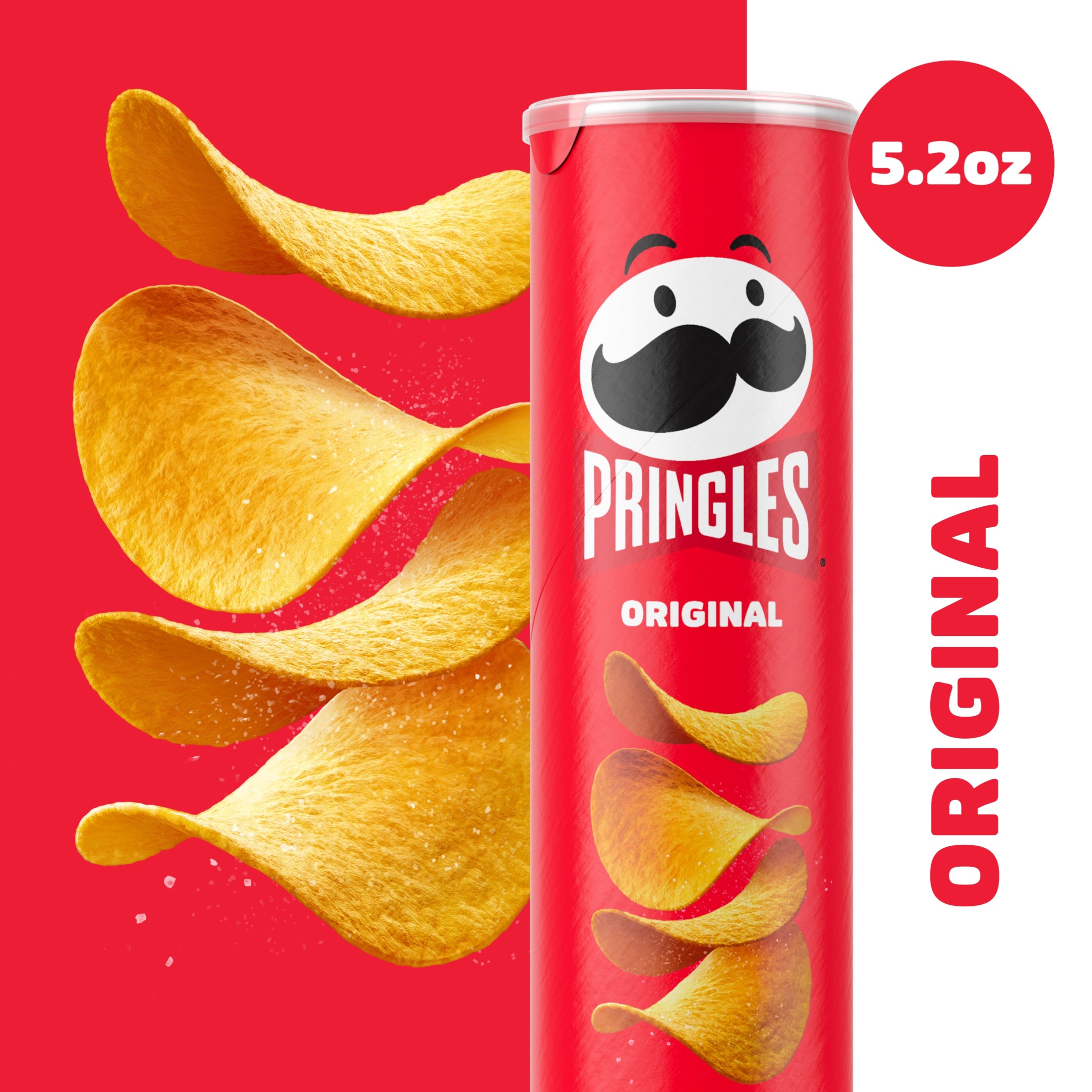 Pringles Original Potato Crisps Chips, Lunch Snacks, 5.2 oz Canister thumbnail 4