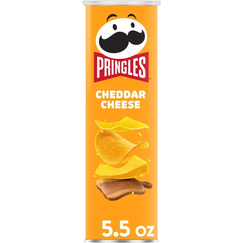 Pringles Cheddar Cheese Potato Crisps Chips, Lunch Snacks, 5.5 oz Canister