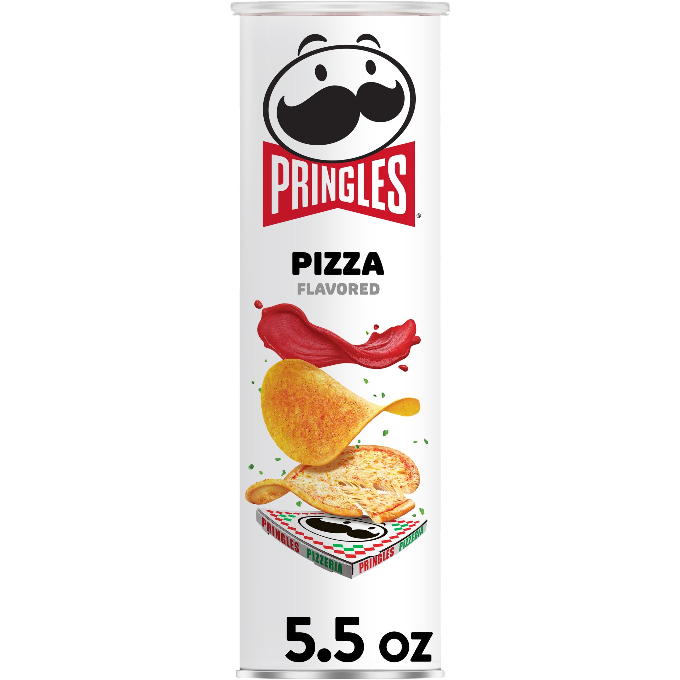 Pringles Pizza Potato Crisps Chips, Lunch Snacks, 5.5 oz Canister